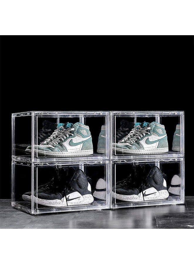 KEEKOS KEEKOS Shoe Organizer Boxes Black Plastic Stackable Shoe Storage Bins For ClosetShoe Holder Sneaker Display Case - Image 1
