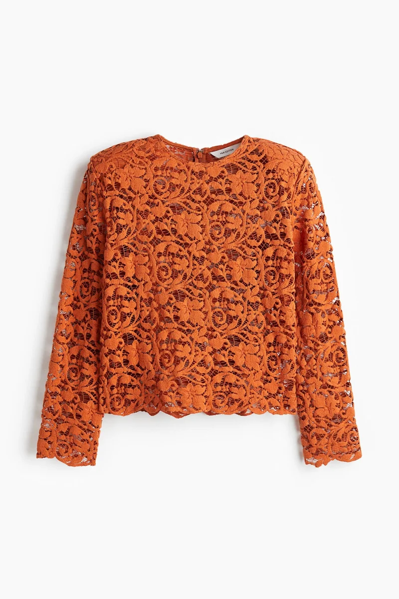 H&M Shoulder-pad lace blouse