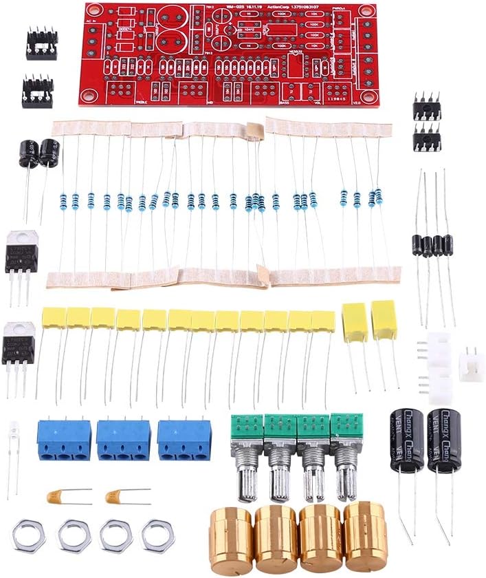 NE5532 HiFi Preamp Tone Board Kit With Knob Parts Delivery 12V AC 10X Gain Bass Treble Volume Control Low Noise PCB DIY Audio Enhancer - Image 1