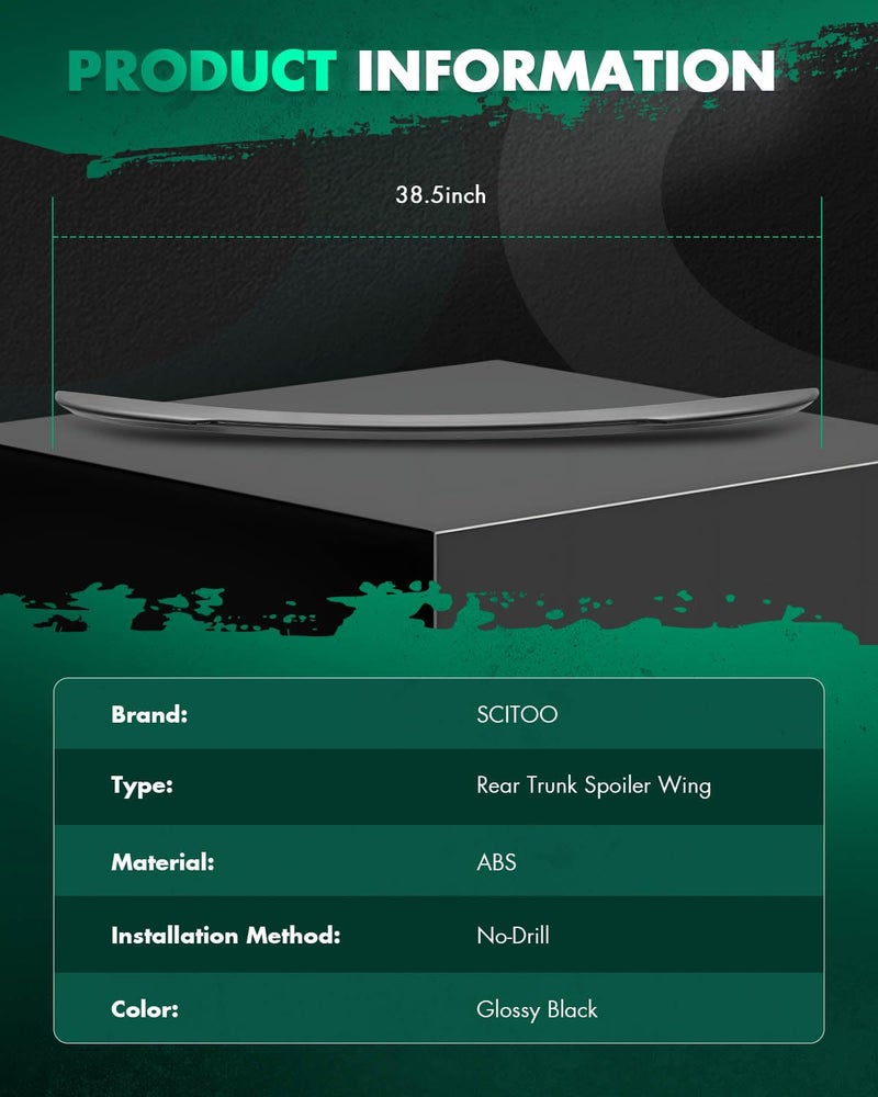 SCITOO ABS Spoiler Wing Fits for 2016-2017 for Lexus for IS200t,2014-2015 for Lexus for IS250,2016-2020 for Lexus for IS300,2014-2020 for Lexus for IS350 1PC Glossy Black Rear Trunk Spoiler Wing - Image 3