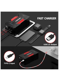 FOWAWU FOWAWU 6000A Car Jump Starter, Jump Starter, 24800mAh Car Battery Jump Starter, Car Jump Starters, Portable Battery Jumper Starter, Portable Car Jump Starter, Portable Battery Jump Starter For Car, Battery Jump Starter, Jump Starter Battery Pack  - Image 4