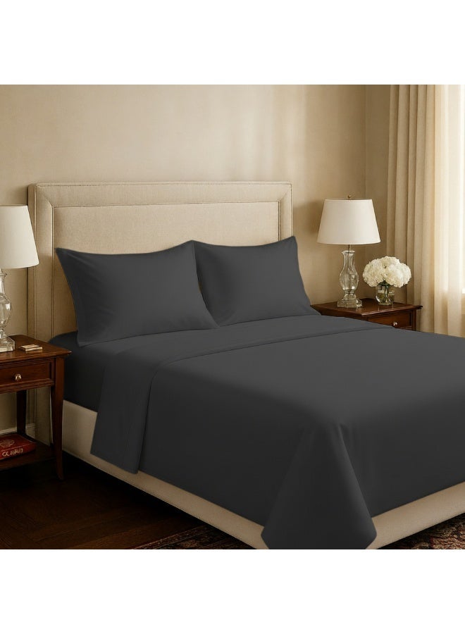 Cloud Scape Linen 600 Thread Count Egyptian Cotton Sheet Set( King, Charcoal) - Image 1