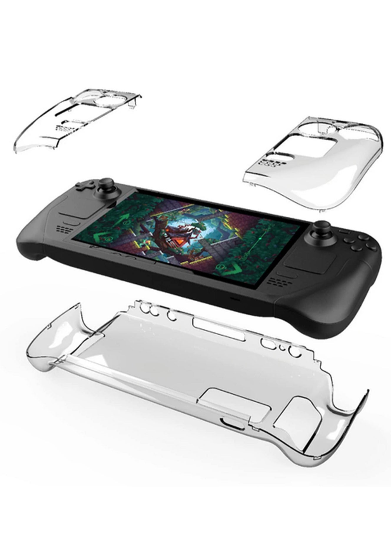 1pcs Transparent PC Hard Case for Steam Deck Host Split Crystal Protective Cases Gamepad Cover for Steamdeck Game Console Shell