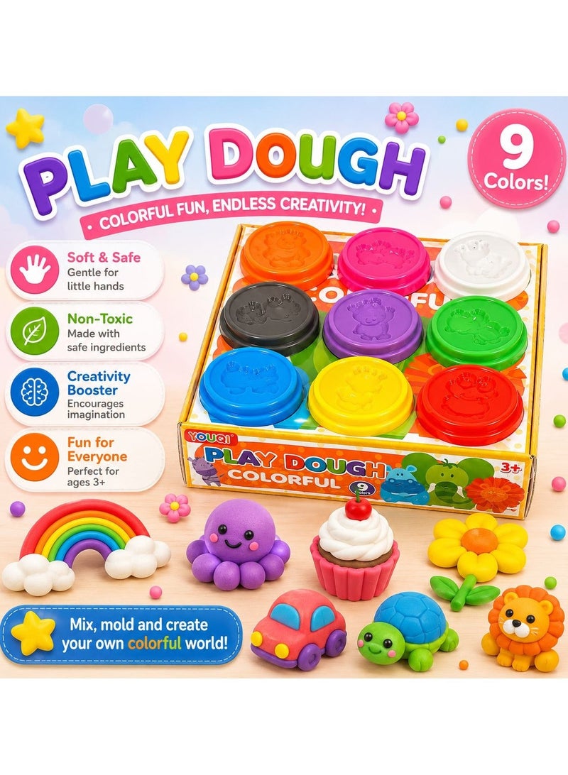 Youqi Slime Kit for Kids (9 Colors) | Play dough Soft Non-Sticky Butter Slime Small Cups | Non-Sticky DIY Creative Toy for Boys & Girls | Return Gift & Party Favor - Image 2