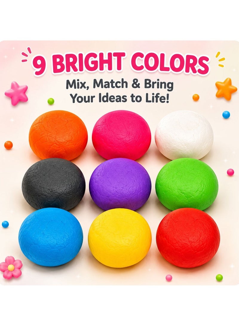 Youqi Slime Kit for Kids (9 Colors) | Play dough Soft Non-Sticky Butter Slime Small Cups | Non-Sticky DIY Creative Toy for Boys & Girls | Return Gift & Party Favor - Image 3