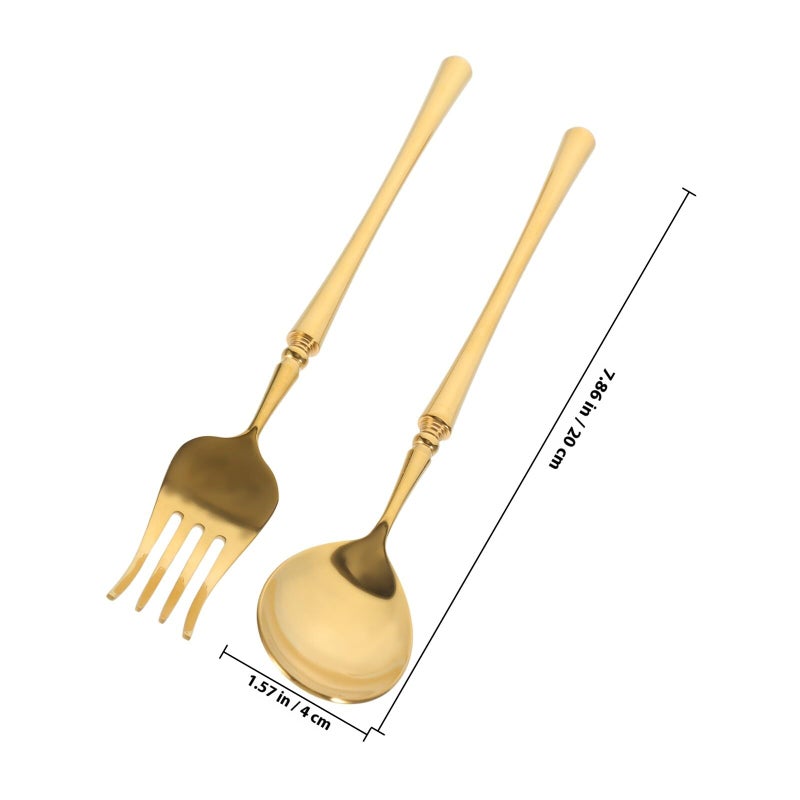 304 Stainless Steel Gold Cutlery Set 2 Piece Fork and Spoon Reusable Tableware - Image 3