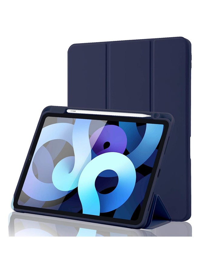 Suitable For IPad10.2 Protective Sleeve Pen Slot Air45 Back Sticker All-inclusive Pro11 Inch Flat IPad10 Generation 10.9 Case-Color:Navy-Applicable Model:IPAD AIR4/5  10.9 - Image 1
