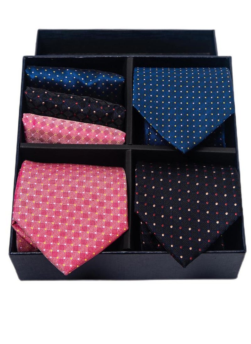 Generic - 6pcs men's gift box set 3 ties 3 chest scarves fashion business tie square scarf set - Image 1