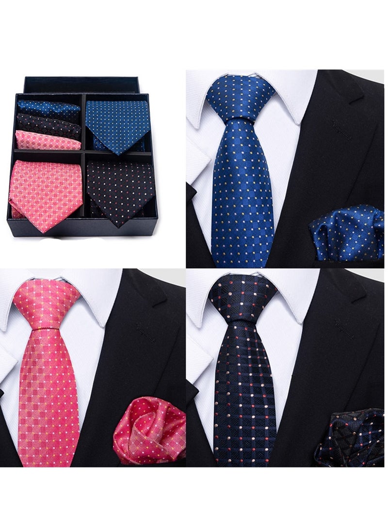 Generic - 6pcs men's gift box set 3 ties 3 chest scarves fashion business tie square scarf set - Image 1