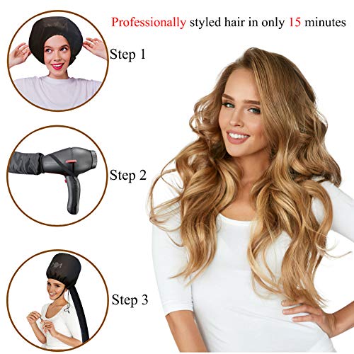 MBM Bonnet Hair Dryer Attachment-W/ 10 Silicone Hair Curlers-Extra Large Adjustable Soft Hooded Hair Dryer Bonnet With Extra Long Hose For Drying,Styling,Curling&Deep Conditioning Fits All Head&Hair Sizes - Image 5