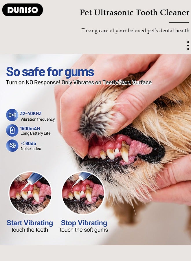 DUNISO Pet Tooth Polisher, Dog Plaque Remover for Teeth, Pet Ultrasonic Tooth Cleaner Toothbrush, Teeth Cleaning Kit, Tartar Remover for Teeth Stains for Dogs and Cats - Image 4