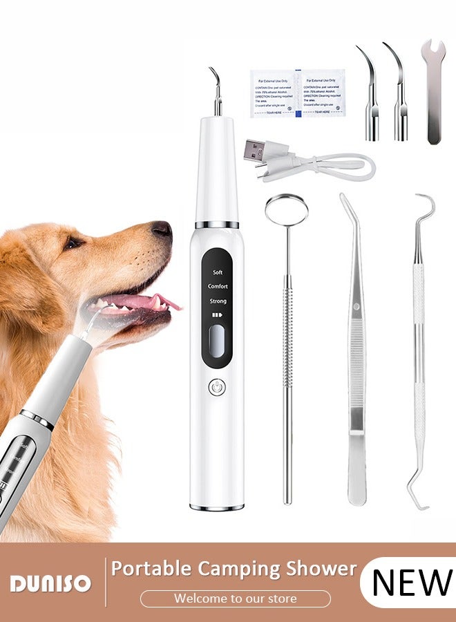 DUNISO Pet Tooth Polisher, Dog Plaque Remover for Teeth, Pet Ultrasonic Tooth Cleaner Toothbrush, Teeth Cleaning Kit, Tartar Remover for Teeth Stains for Dogs and Cats - Image 1