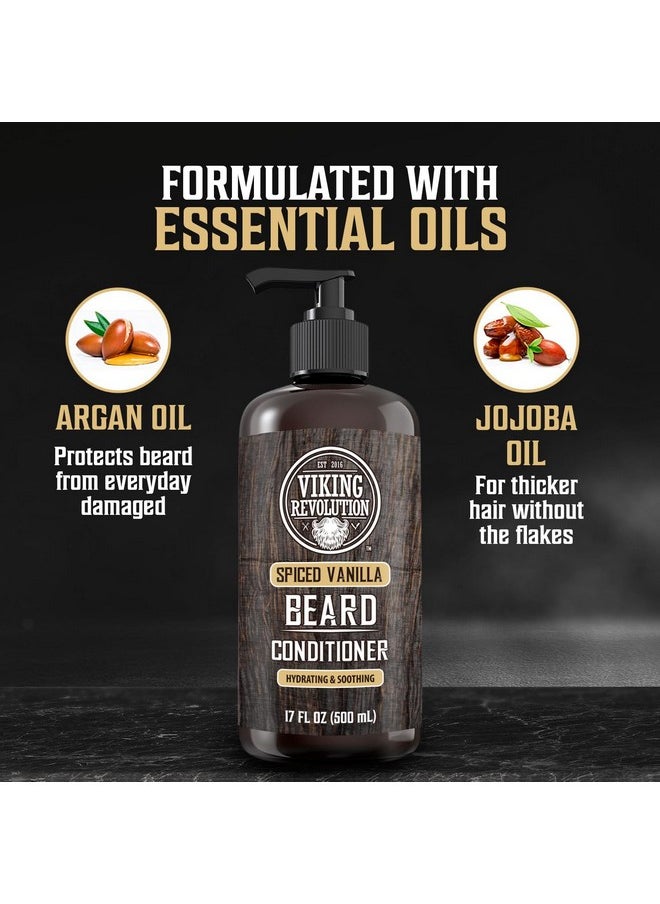 Viking Revolution Spiced Vanilla Beard Conditioner For Men With Argan Oil And Jojoba Oil - Beard Softener And Strengthener Natural Beard Conditioner With Beard Oil - Beard Care Moisturizer (17Oz)  - Image 1