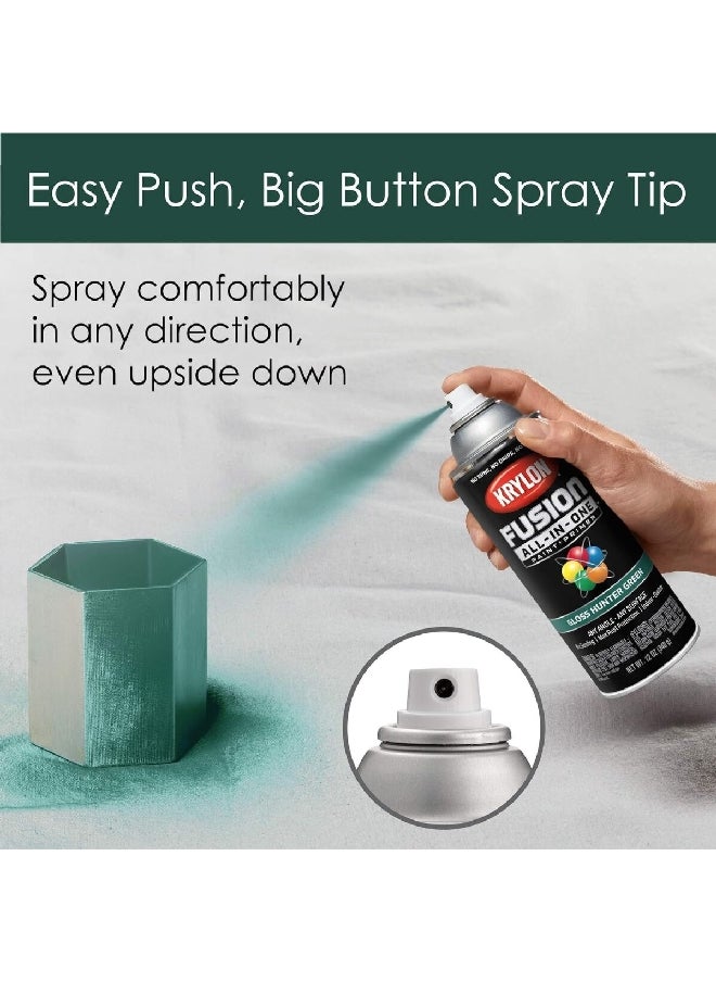 KRYLON - Rust Resistant Fusion All-in-One Spray Paint and Primer Gloss Hunter Green 12oz K02789007 - Image 1