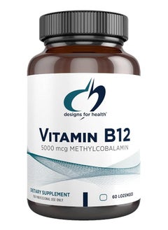 designs for health Vitamin B12 Lozenges - 5000mcg B12 Methylcobalamin Methyl B12 - Vegan Vitamin B12 Supplements - Non GMO, Natural Berry Flavor (60 Quick Dissolve Lozenges)  - Image 1