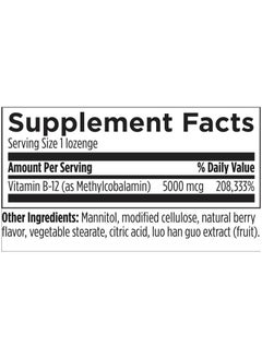 designs for health Vitamin B12 Lozenges - 5000mcg B12 Methylcobalamin Methyl B12 - Vegan Vitamin B12 Supplements - Non GMO, Natural Berry Flavor (60 Quick Dissolve Lozenges)  - Image 4