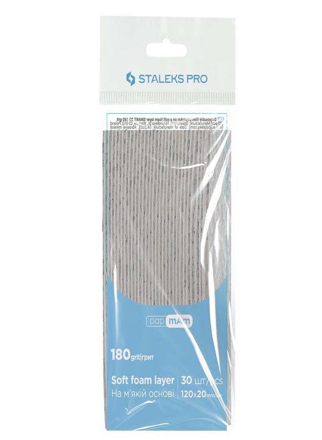 ستالكس برو مبارد أظافر STALEKS PRO Smart 20 PapmAm للاستخدام مرة واحدة (180 حبيبة، 30 قطعة) - أغطية إسفنجية ناعمة بدون غراء مع أكسيد ألومنيوم لطيف لتشكيل الأظافر الطبيعية والاصطناعية - Image 2
