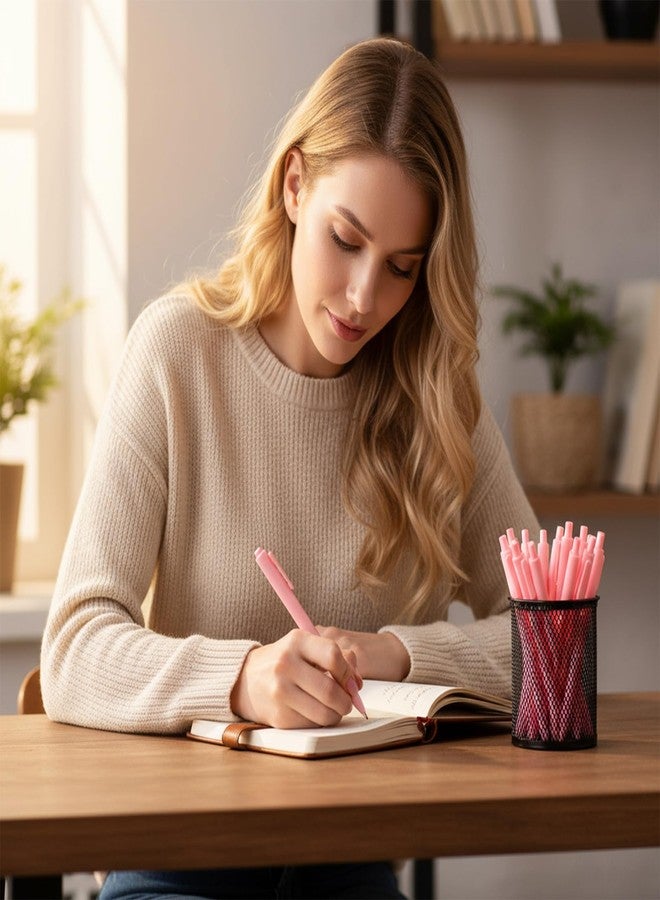 HaiFafafaing 25 Pcs Aesthetic Ballpoint Pens Bulk Cute Ball Point Pink Pen Black Ink 0.5mm Retractable Fine Point Writing Server Pens for Server Christmas Baby Shower Back To School Party Favor Gifts Girls Women - Image 5
