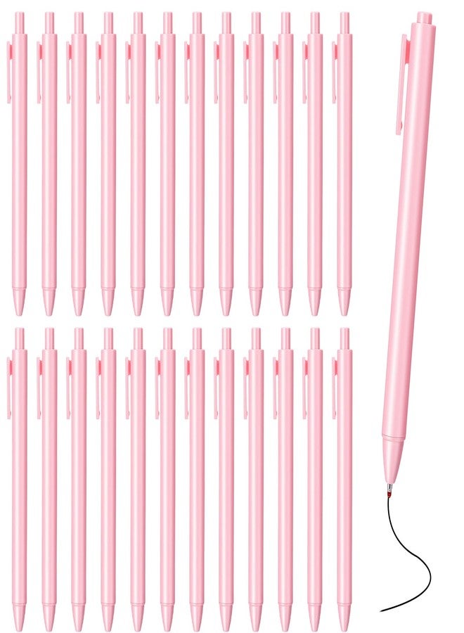 HaiFafafaing 25 Pcs Aesthetic Ballpoint Pens Bulk Cute Ball Point Pink Pen Black Ink 0.5mm Retractable Fine Point Writing Server Pens for Server Christmas Baby Shower Back To School Party Favor Gifts Girls Women - Image 1