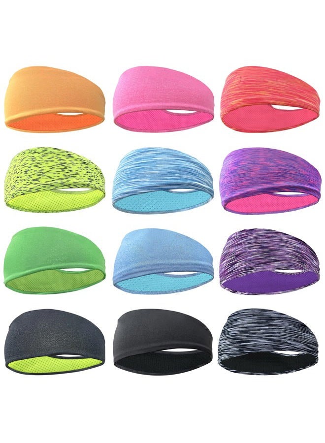 JOYOYO 12 Colors Headbands Breathable Athletic Sweatbands Sports Headband Moisture Wicking Elastic Hairband for Kids Children and Teenagers - Image 2