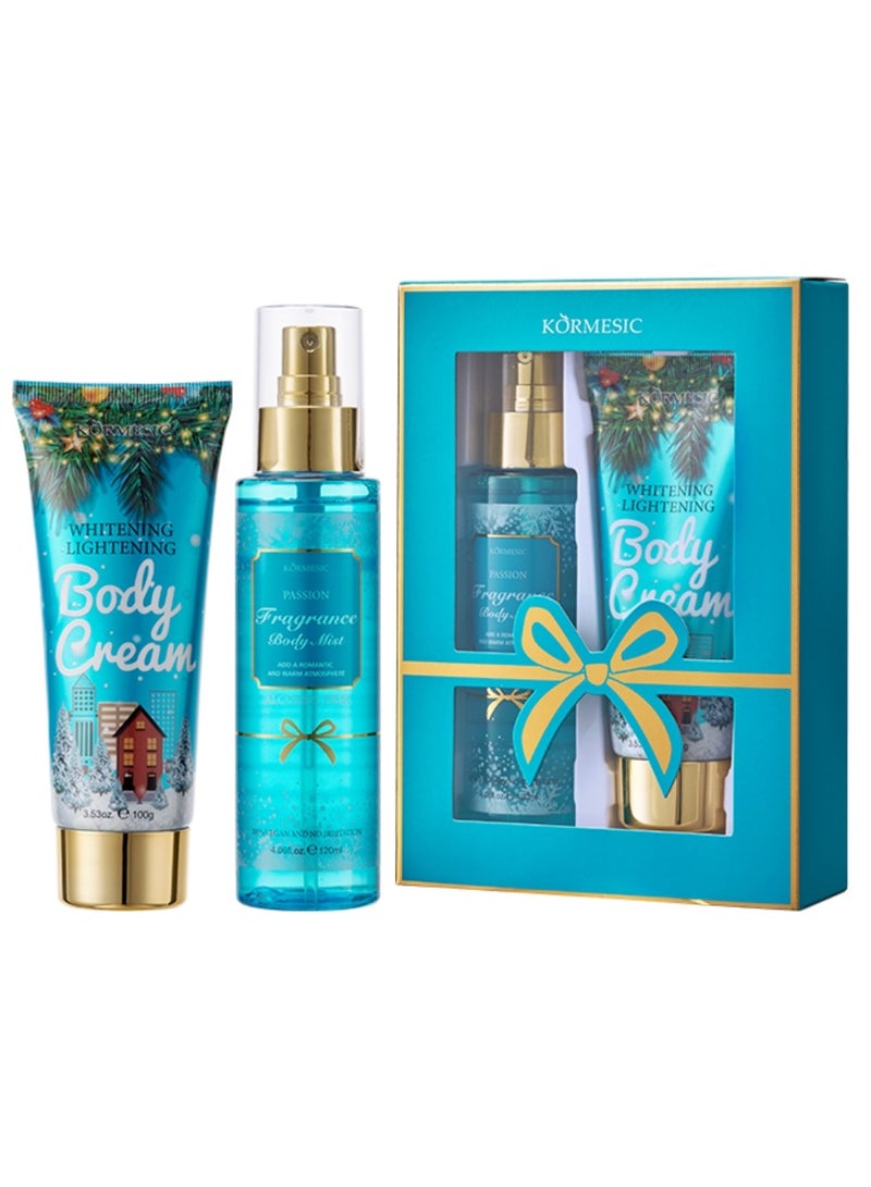 Kormesic 2Pcs Body Cream 100g and Fragrance Body Mist 120ml Enchanted Forest Fragrance Body Mist Perfume Body Lotion Spray Body Care Set Refreshing and Moisturizing Gift Set Body Cream and Perfume Kit - Image 1