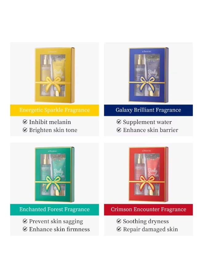 Kormesic 2Pcs Body Cream 100g and Fragrance Body Mist 120ml Enchanted Forest Fragrance Body Mist Perfume Body Lotion Spray Body Care Set Refreshing and Moisturizing Gift Set Body Cream and Perfume Kit - Image 2