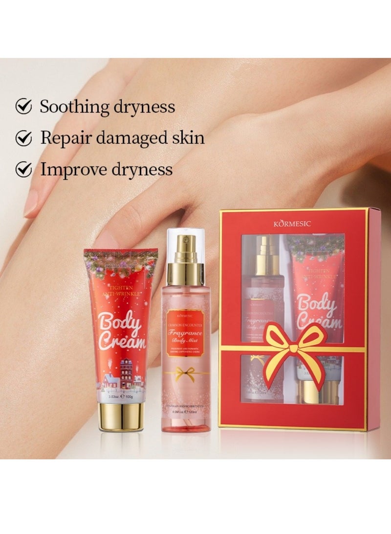 Kormesic 2Pcs Body Cream 100g and Fragrance Body Mist 120ml Enchanted Forest Fragrance Body Mist Perfume Body Lotion Spray Body Care Set Refreshing and Moisturizing Gift Set Body Cream and Perfume Kit - Image 4
