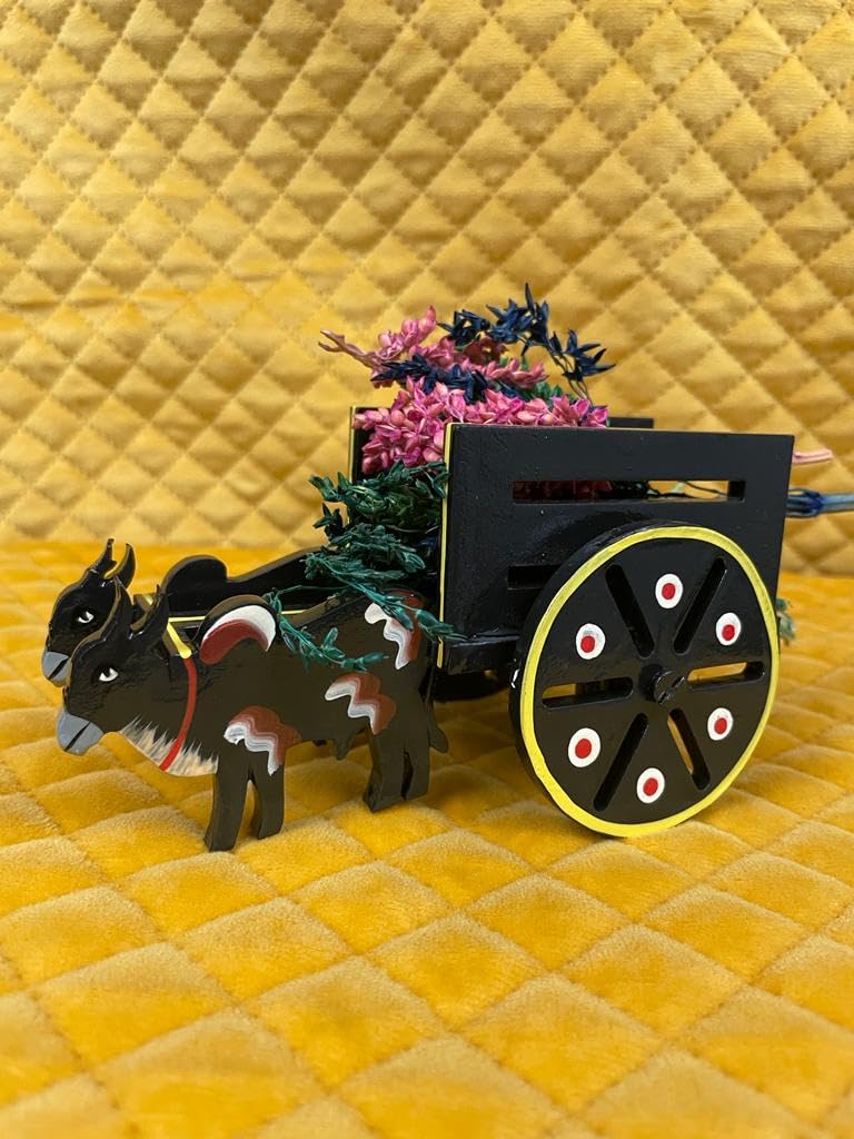 HAST SHILP Handmade Bullock Cart Red BCDE036 - Image 2