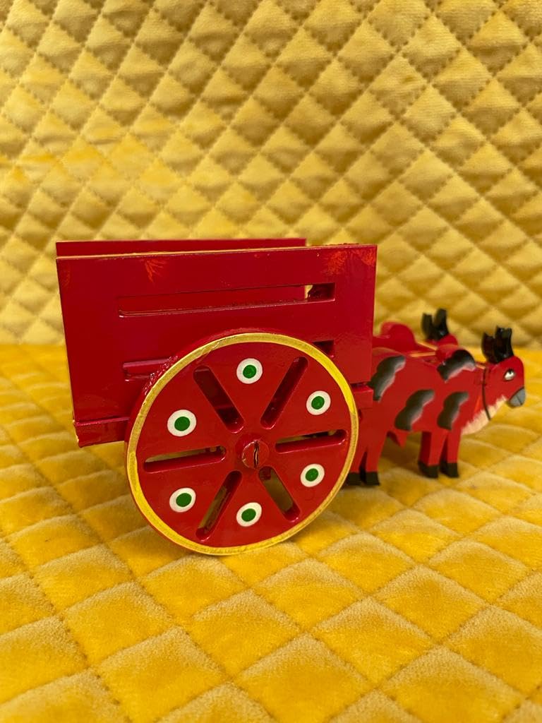 HAST SHILP Handmade Bullock Cart Red BCDE036 - Image 4