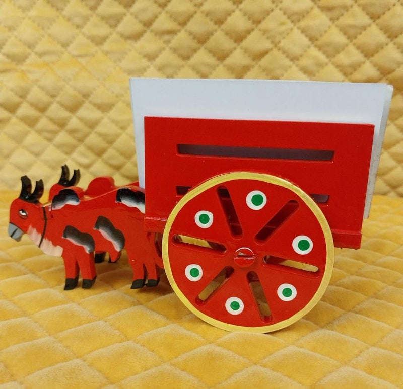 HAST SHILP Handmade Bullock Cart Red BCDE036 - Image 3