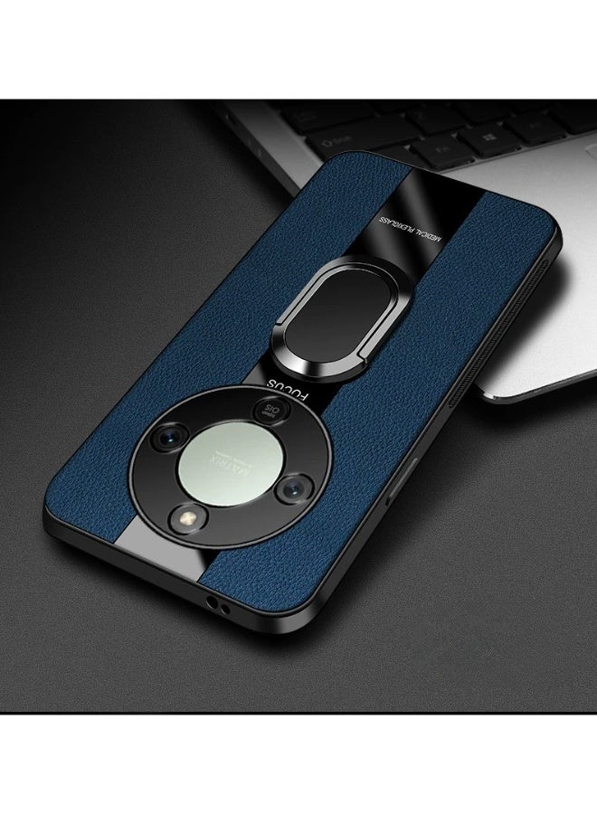 Protective Phone Case for Honor X9d 5G, Heavy Duty Shockproof with Finger Ring Holder & Camera Lens Protector Slide,  Blue - Image 1