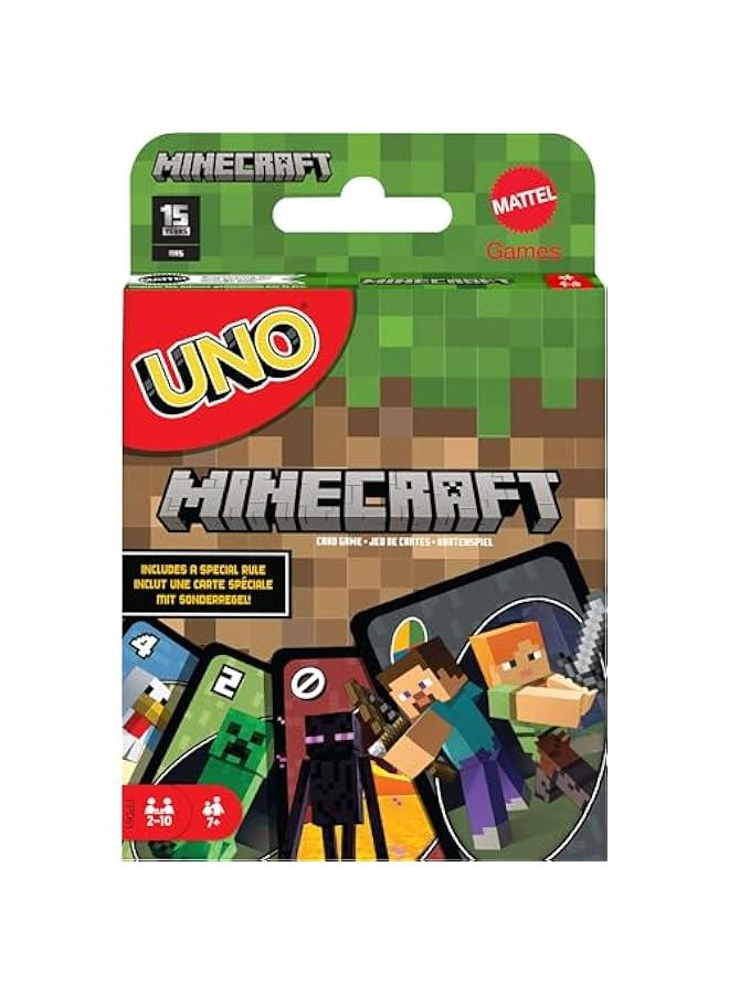 UNO Minecraft Card Game for Kids, Adults, Families & Parties, Deck & Special Rule Inspired by the Video Game, 2 to 10 Players  - Image 1