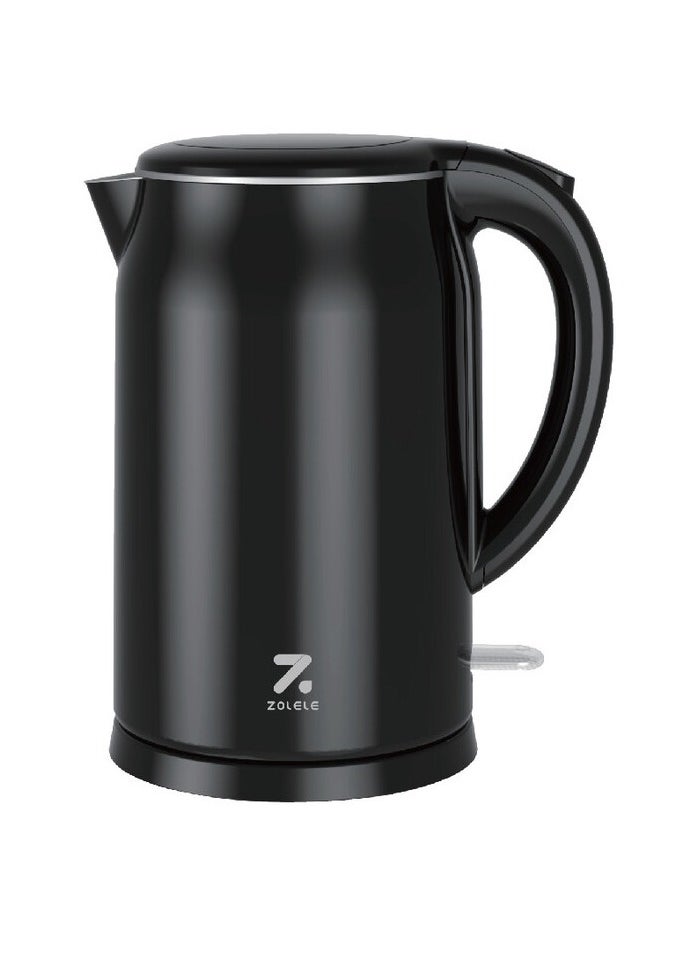 ZOLELE - ZOLELE Electric Kettle SH1701B 1.7L Electric Kettle With Double Walled Glass Lid,1800W Fast Boiling, Keep-Warm Function and Cold Touch Handle - Image 1