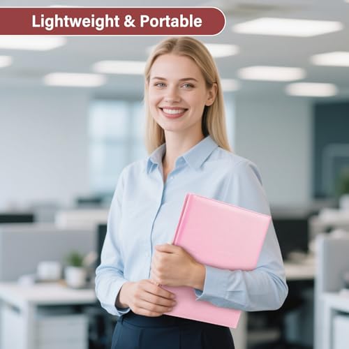 JTTJDB Professional Padfolio, Multi Function Faux Leather Portfolio Binder with Clipboard - Interview Resume Folder, Legal Document, Business Card Holder, for Office, Conference, Interviews (Pink) - Image 5