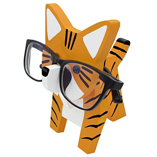 VIPbuy Creative Glasses Holder Stand, 3D Wooden Puzzle Animal Eyeglass Stand Home Office Desk Décor Gift (Cat) - Image 1
