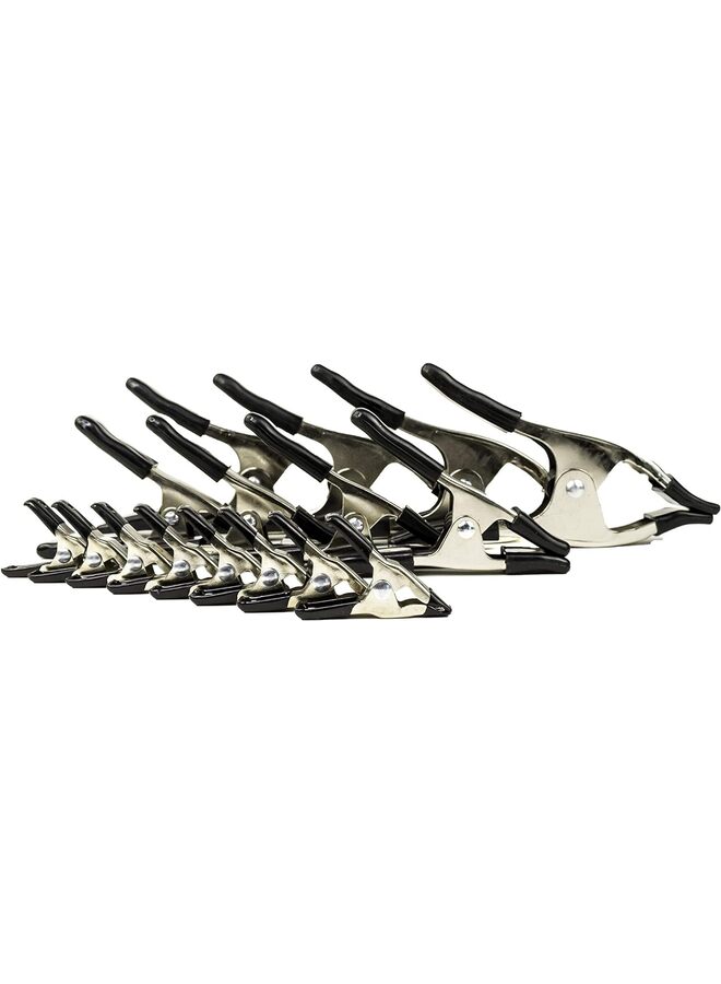 16PC Nickel-Plated Metal Spring Clamps Set - Heavy Duty Clips for Woodworking, Photography Backdrops, and More - Includes 8pc 2 Inch, 4pc 4 Inch, and 4pc 6 Inch Clamps - Image 5
