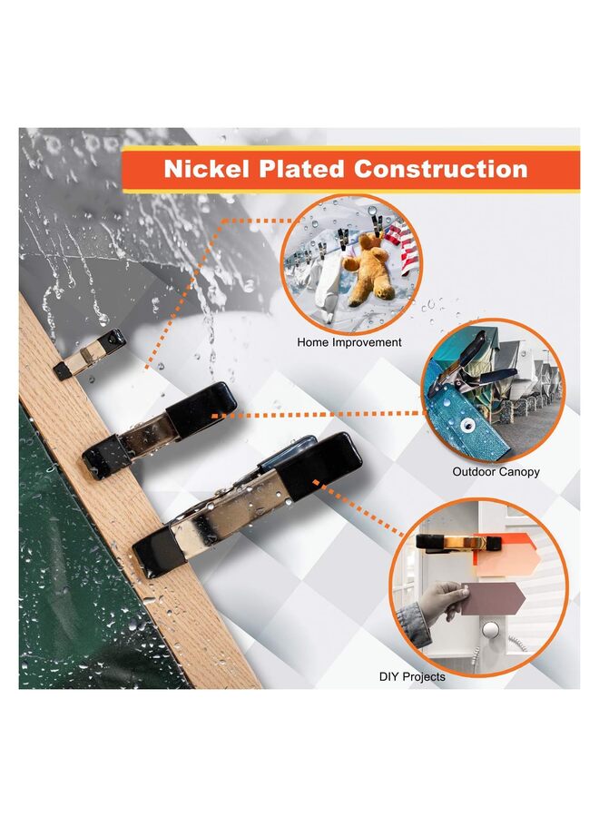 16PC Nickel-Plated Metal Spring Clamps Set - Heavy Duty Clips for Woodworking, Photography Backdrops, and More - Includes 8pc 2 Inch, 4pc 4 Inch, and 4pc 6 Inch Clamps - Image 3