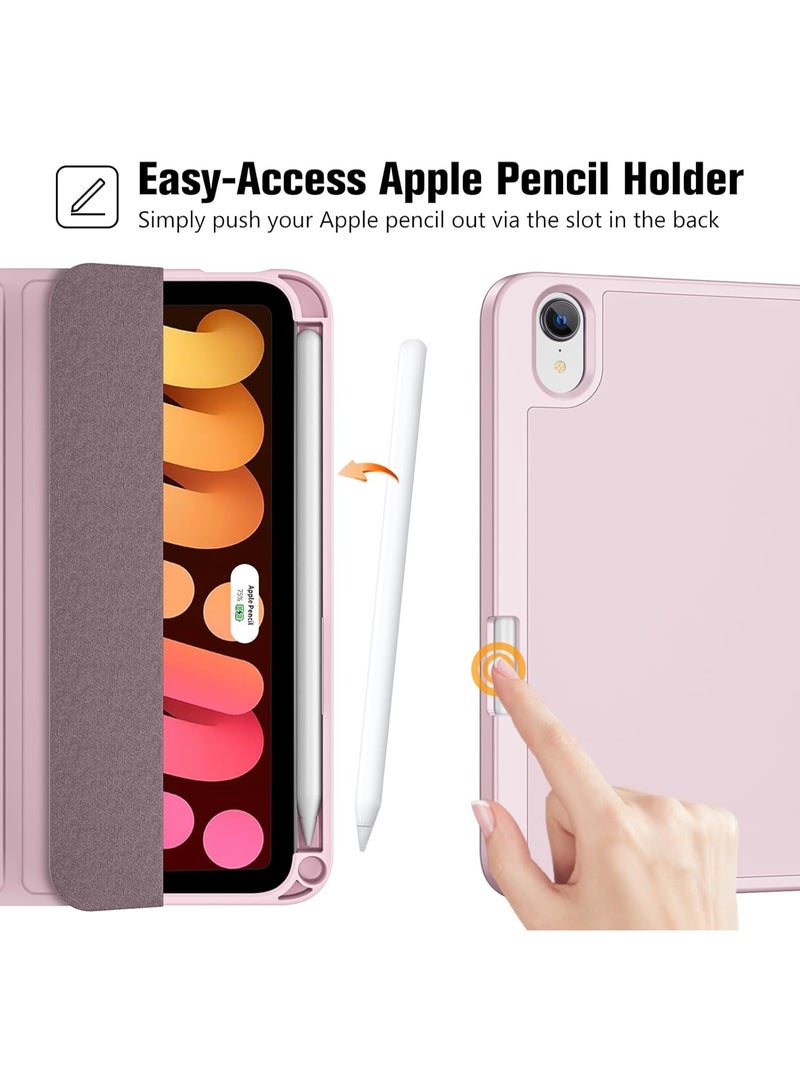 JOMILA iPad mini 7 Case 2024 (A17 Pro), iPad mini 6 Case (8.3-Inch,2021 Model), iPad mini 7th/6th Generation Case with Pencil Holder, Trifold Stand Smart Case with Soft TPU Back - Image 3
