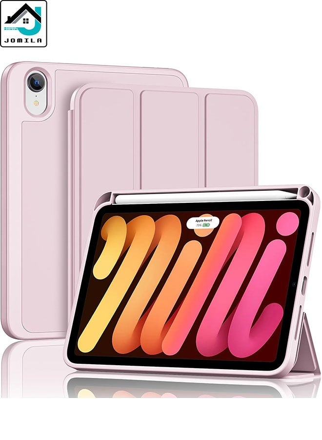 JOMILA iPad mini 7 Case 2024 (A17 Pro), iPad mini 6 Case (8.3-Inch,2021 Model), iPad mini 7th/6th Generation Case with Pencil Holder, Trifold Stand Smart Case with Soft TPU Back - Image 1