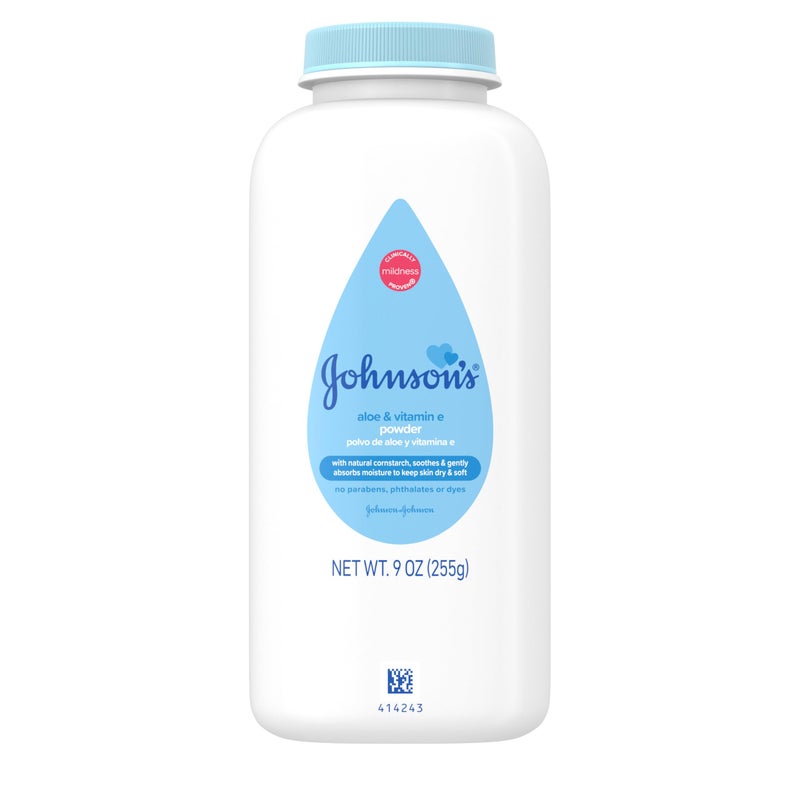 Johnson's Baby Johnson's Naturally Derived Cornstarch Baby Powder, Aloe & Vitamin E for Delicate Skin, Hypoallergenic, Free of Talc, Parabens, Phthalates & Dyes, Silky for Gentle Baby Skin Care, 9 oz - Image 1