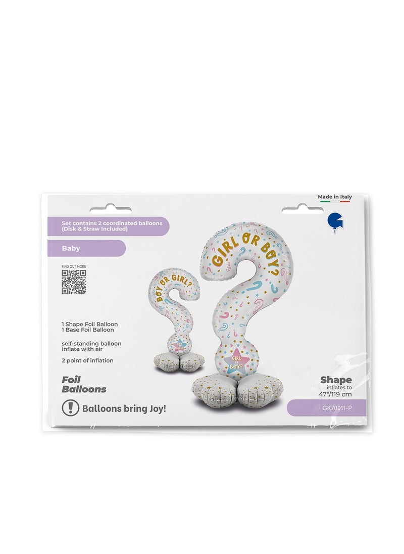 GRABO 47" Foil Balloon The Standups - Question Mark Gender Reveal  - Image 3