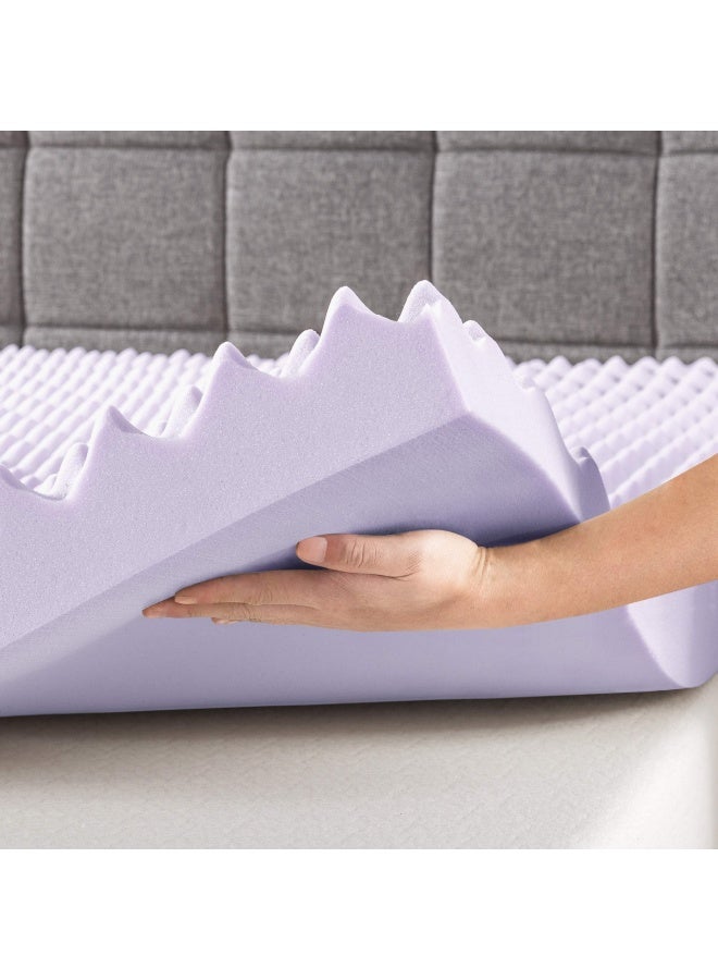 Best Price Mattress غطاء مرتبة من إسفنج ميموري بحجم 3 بوصات على شكل بيضة مع مستخلص اللافندر المهدئ، معتمد من Certipur US، توأم - Image 5