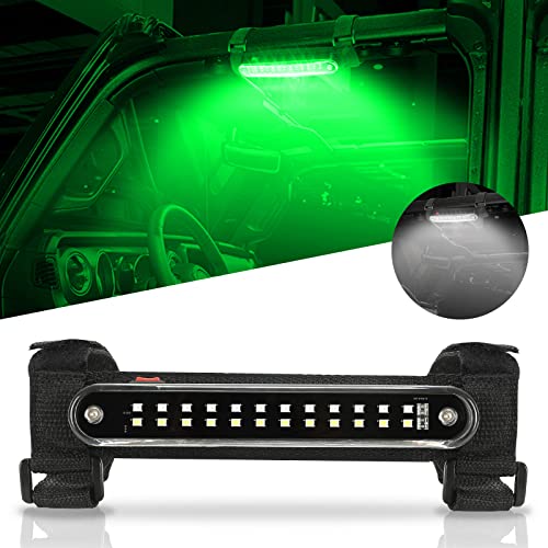 SUNPIE ضوء قبة SUNPIE UTV إضاءة داخلية عالمية لسيارات بولاريس RZR/Ranger/General Talon/Pioneer كاواساكي مولي/تيركس CanAm عربات الجولف على الطرق الوعرة شاحنة Wrangler ATV بيضاء وخضراء بدون أسلاك - Image 1