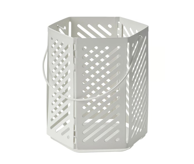 Tealight Lantern 12 cm, Decorative Metal Candle Lantern with Shadow Pattern, Modern Tea Light Holder for Home, Dining Table, Weddings and Indoor Decor (White) - Image 1