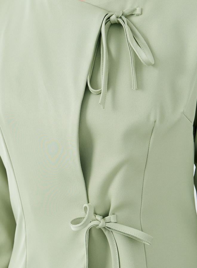 Take Two Solid Long Sleeves Blouse with Tie-Up Detail - Image 3