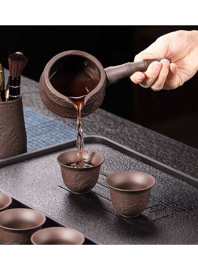 طقم شاي كونغ فو الصيني الفاخر MTHT مع إبريق شاي من الطين، 6 أكواب شاي وأدوات شاي – طقم احتفالي تقليدي لشاي غونغ فو للمنزل، المكتب والهدايا - Image 4