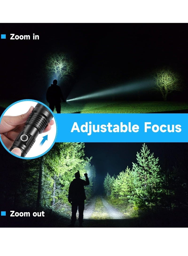 Rechargeable LED Flashlights, Super Bright Zoomable Flashlight with 5 Modes, Adjustable High Lumens IP53 Waterproof Torch Light, Handheld Light with 26650 Battery Camping Outdoor Emergency - Image 3