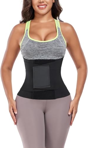 QEESMEI Waist Cincher Waist Trainer for Women Trimmer Ab Belt Tummy Control Body Shaper (Black,XX-Large) - Image 1