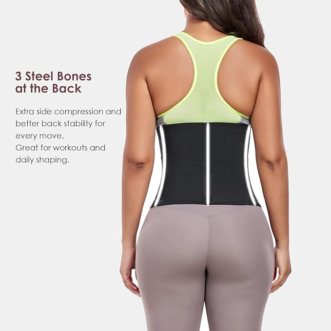 QEESMEI Waist Cincher Waist Trainer for Women Trimmer Ab Belt Tummy Control Body Shaper (Black,XX-Large) - Image 4