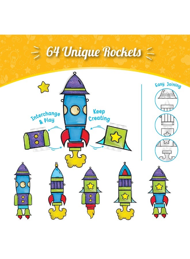 Imagimake Window Art - Rocket - 16 Pieces Glass Painting Set - Astronaut, Rover, Space Designs - Craft Kit for Boys & Girls 5 Years & Above, Multicolor - Image 3